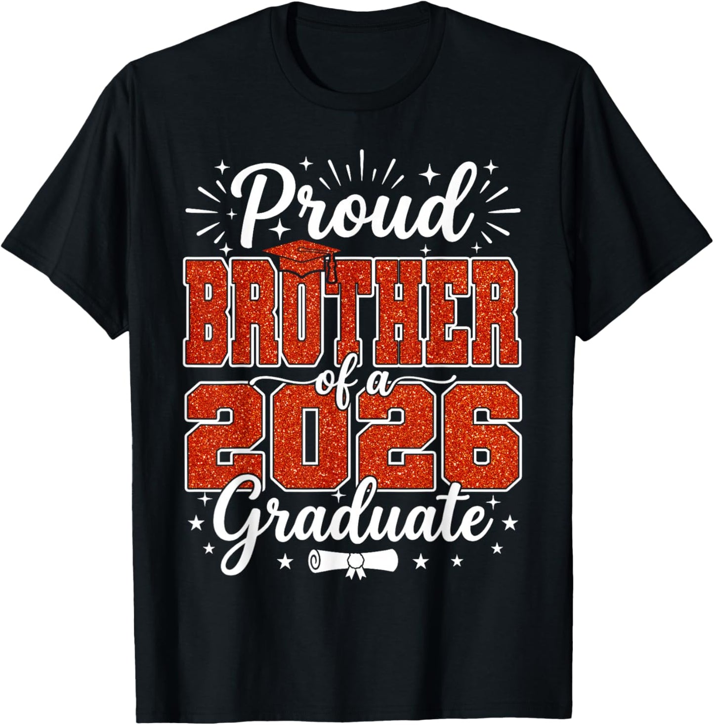 Proud Brother of 2026 Graduate Senior Graduation Family T-Shirt - T-Shirt | Black