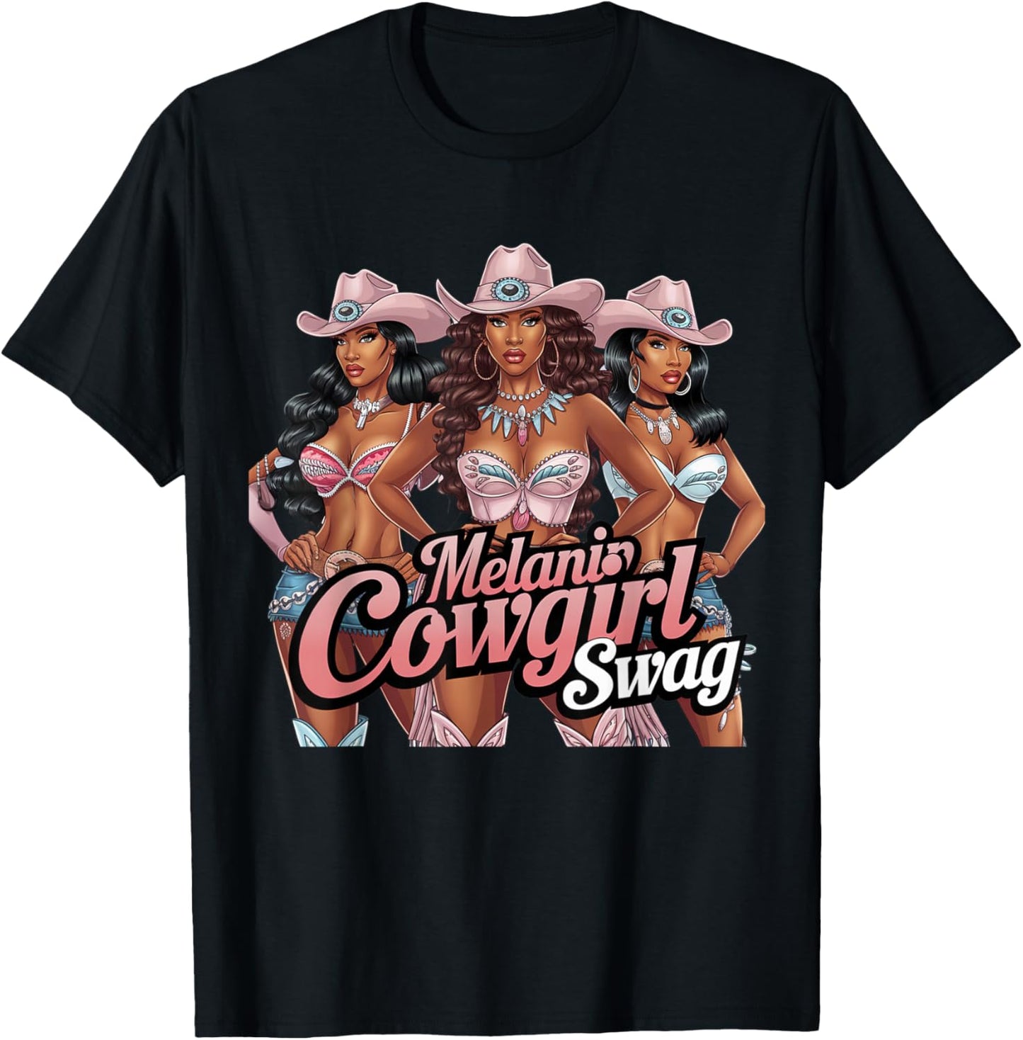 Melanin Cowgirls Swag African Melanin Cowgirl Black History T-Shirt - T-Shirt | Black