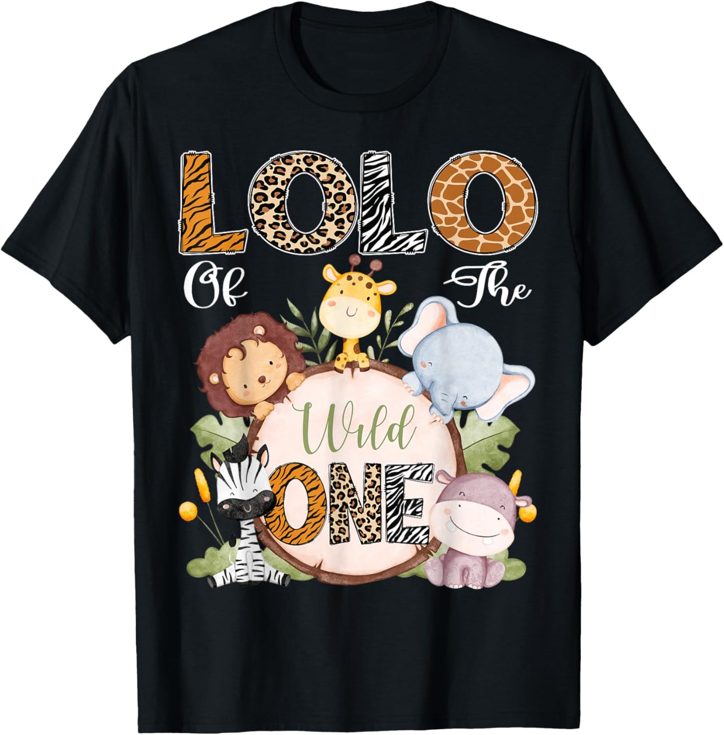 Lolo Of The Wild One 1St Birthday Safari Woodland T-Shirt - T-Shirt | Black
