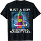 Magnet Tiles Just a Boy Who Loves Magnetic Tiles Spaceship T-Shirt - T-Shirt | Black