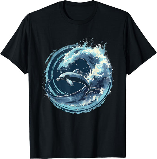 Dolphin Sea Ocean Dolphin Ocean Sea Animal Dolphin Lover T-Shirt - T-Shirt | Black