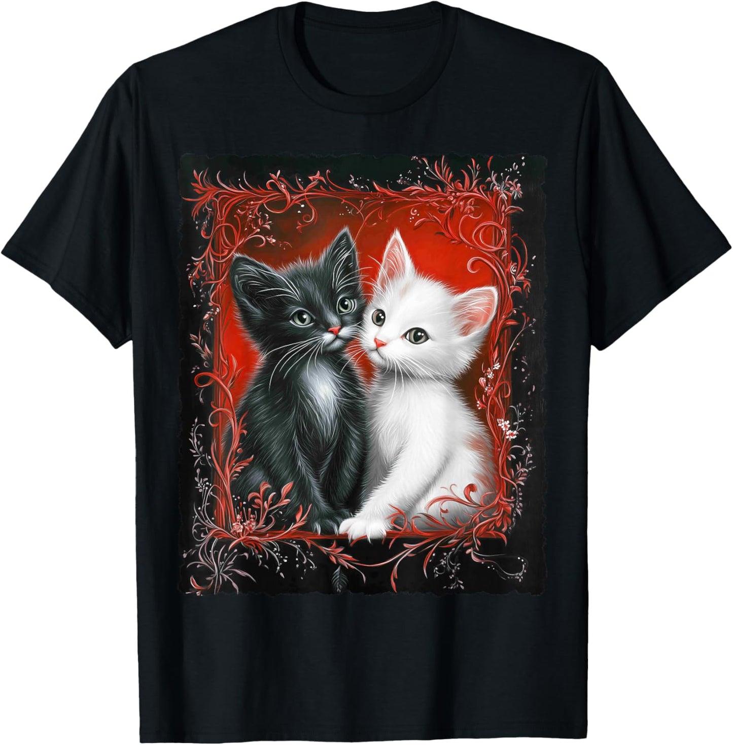 Cute Magical Cat Kitten Fantasy Art Design T-Shirt - T-Shirt | Black