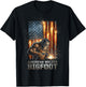 American Welder Bigfoot Sasquatch US Flag Welding Beads T-Shirt - T-Shirt | Black