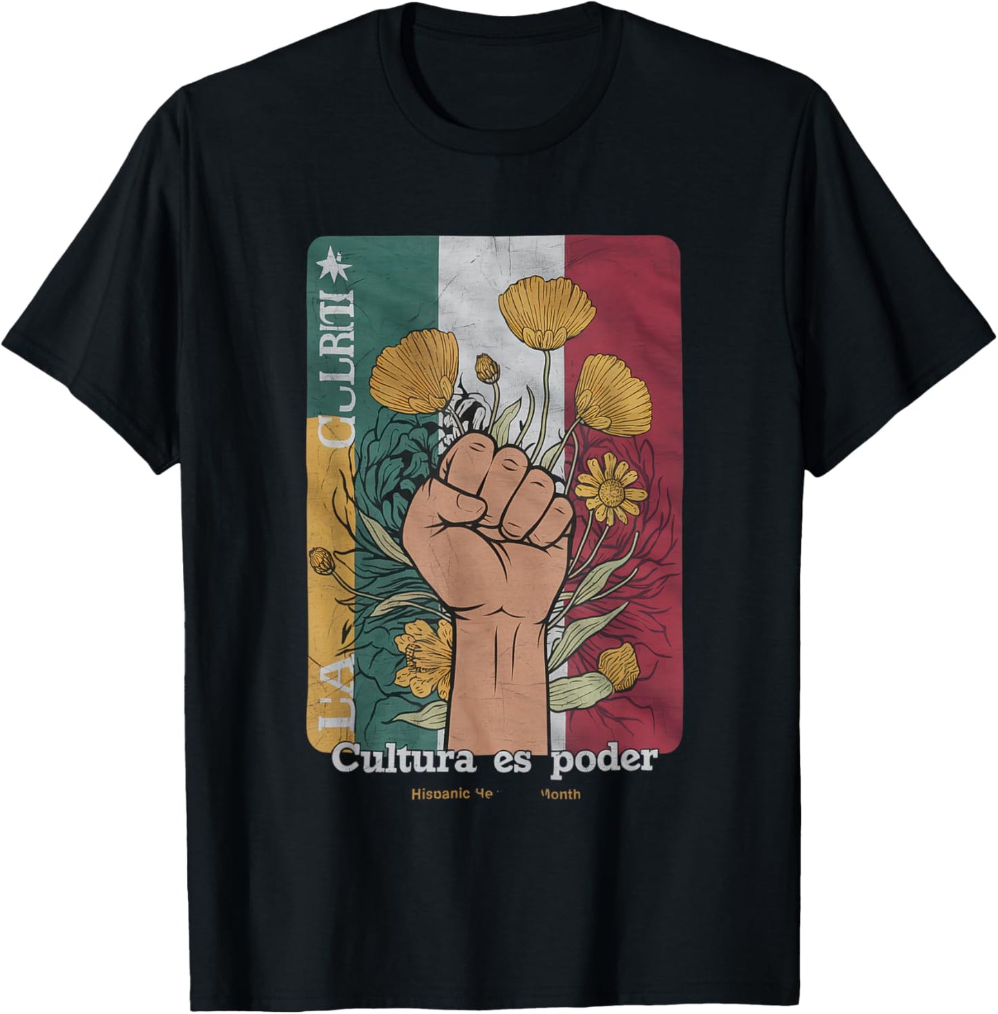 Cultura ES Poder Hispanic Heritage Latina Empowerment T-Shirt - T-Shirt | Black