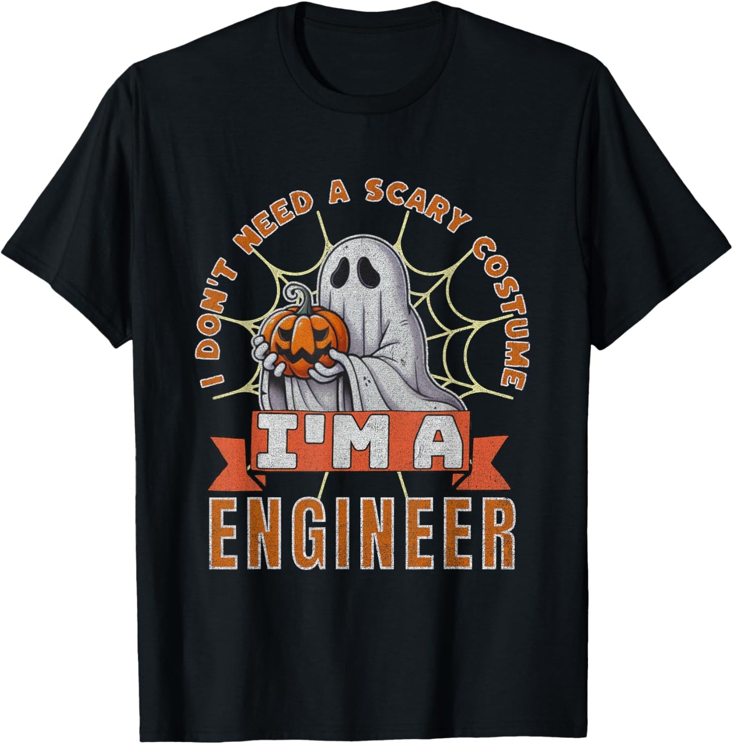 Halloween Engineer Ghost I'm an Engineer Costume T-Shirt - T-Shirt | Black