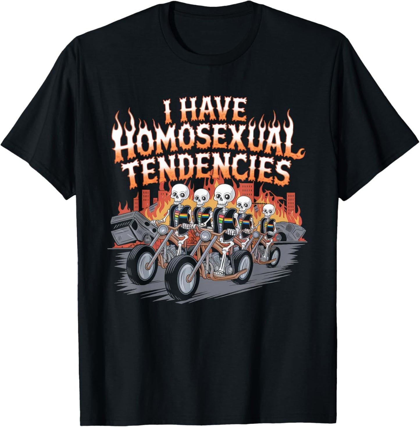 I Have Homosexual Tendencies Men Funny Skeleton Meme T-Shirt - T-Shirt | Black