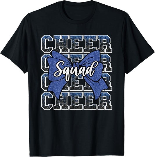 Blue Cheer Squad Funny Sport Cheerleader Cheerleading Team T-Shirt - T-Shirt | Black