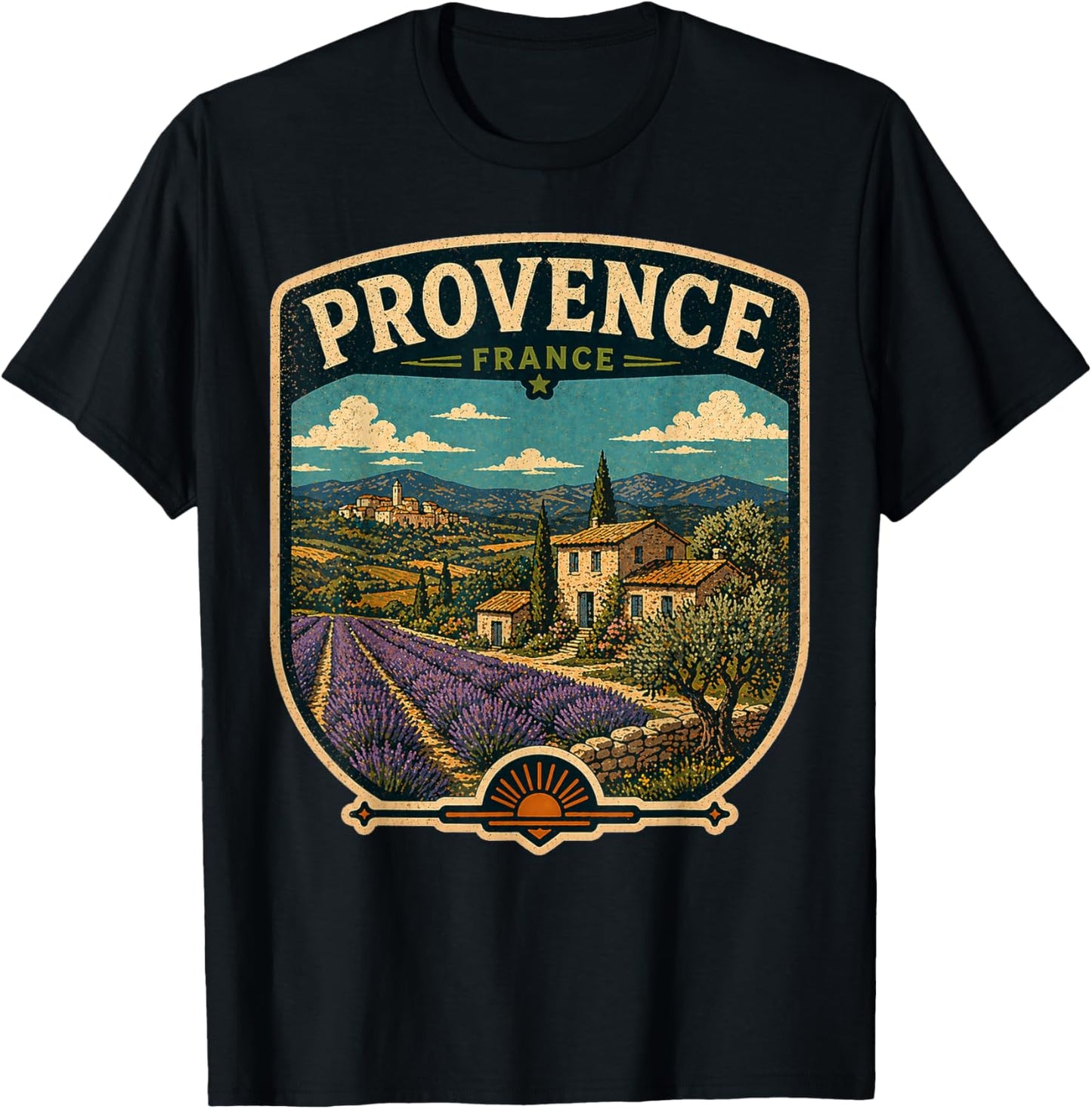 Provence France Voyage en Famille Vacances Provence T-Shirt - T-Shirt | Black