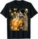 Funny Raccoon Eating Grilled Cheese Meme Men Women Kids T-Shirt - T-Shirt | Black