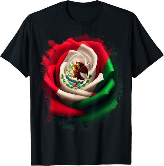 Mexico Gift Rose Tijuana Mexican Hispanic Pride Poncho T-Shirt - T-Shirt | Black
