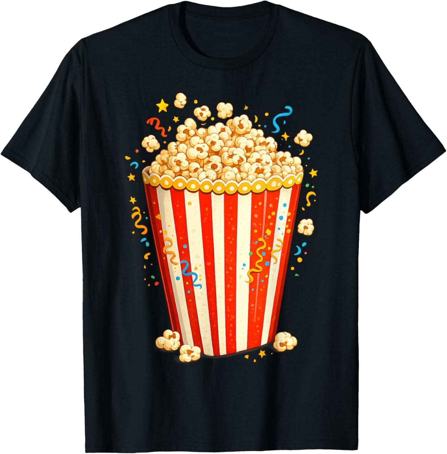 Popcorn Costume Carnival Fancy Dress Funny Popcorn Motif T-Shirt - T-Shirt | Black