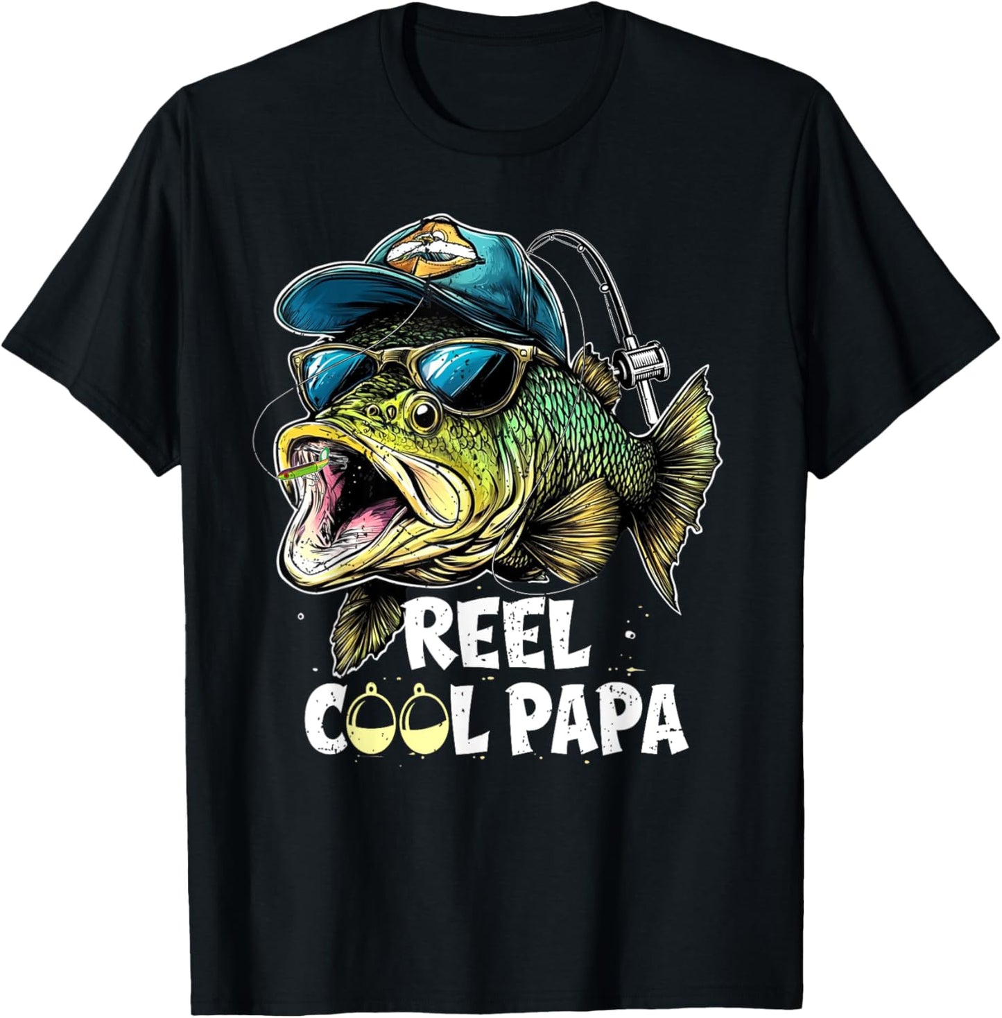 Reel Cool Papa graphic Papa Father's Day T-Shirt - T-Shirt | Black