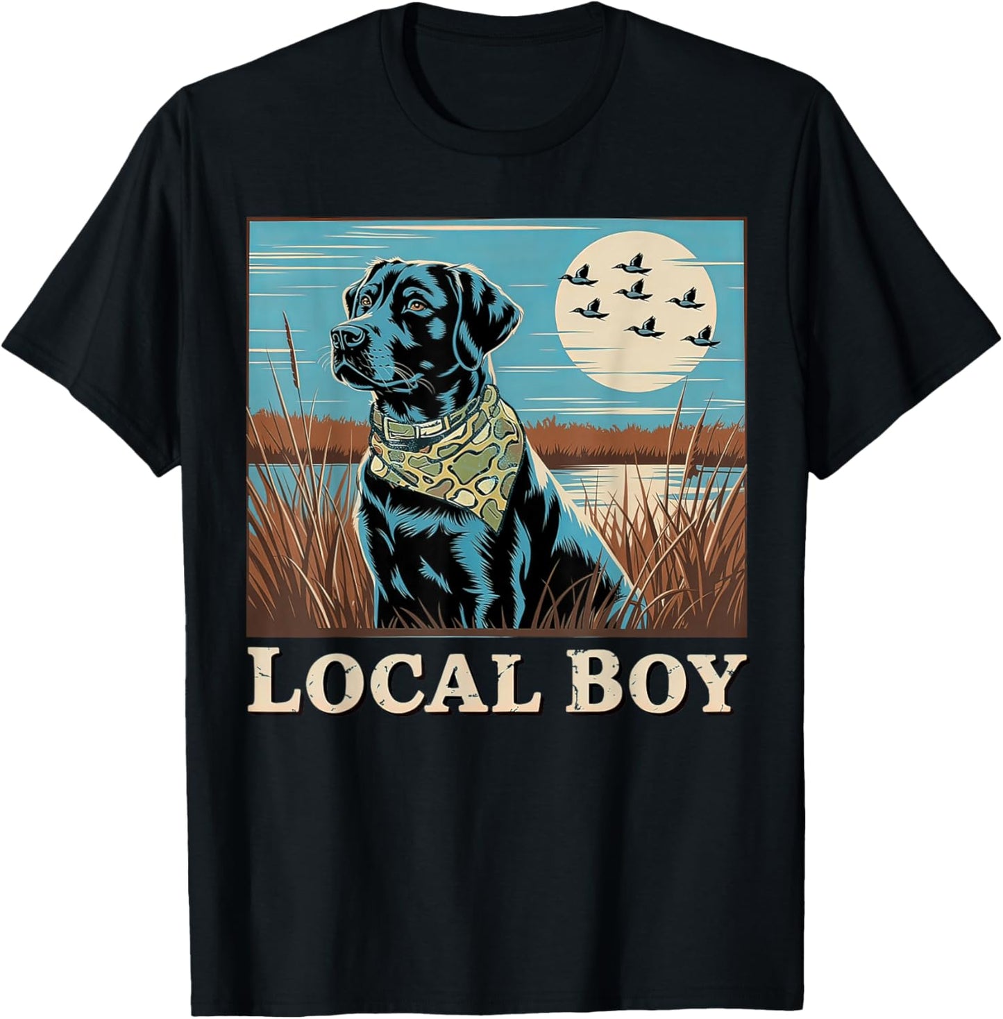 Local Boy Black Lab Hunting T-Shirt - T-Shirt | Black