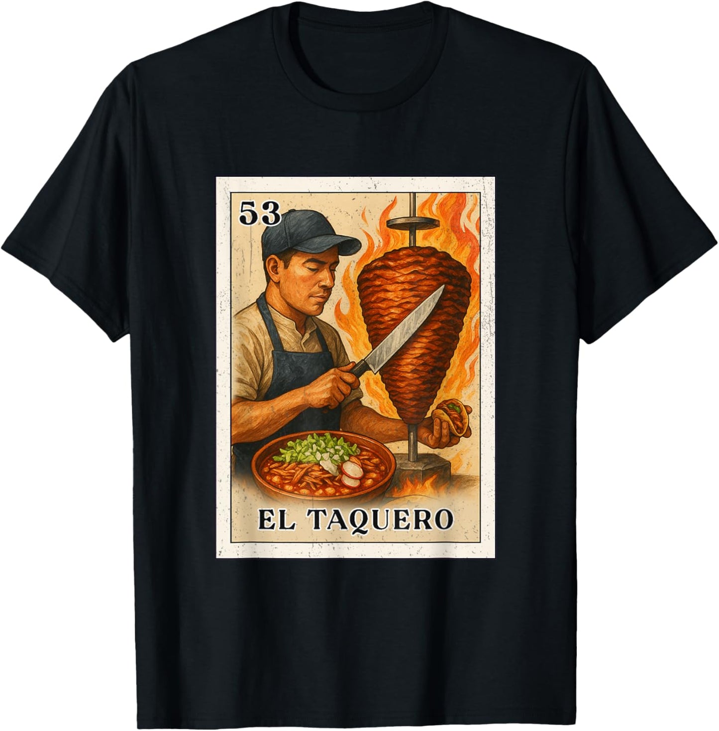 EL TAQUERO Mexican Street Food T-Shirt - T-Shirt | Black