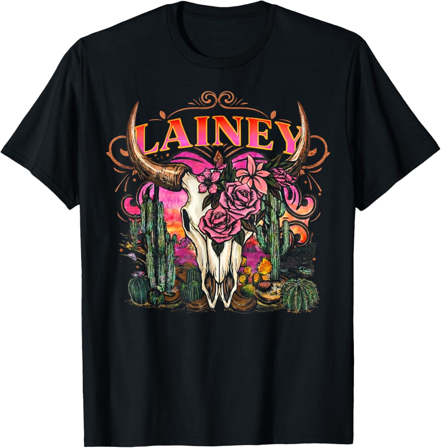 Retro Lainey Western Gifts Women Kids T-Shirt - T-Shirt | Black