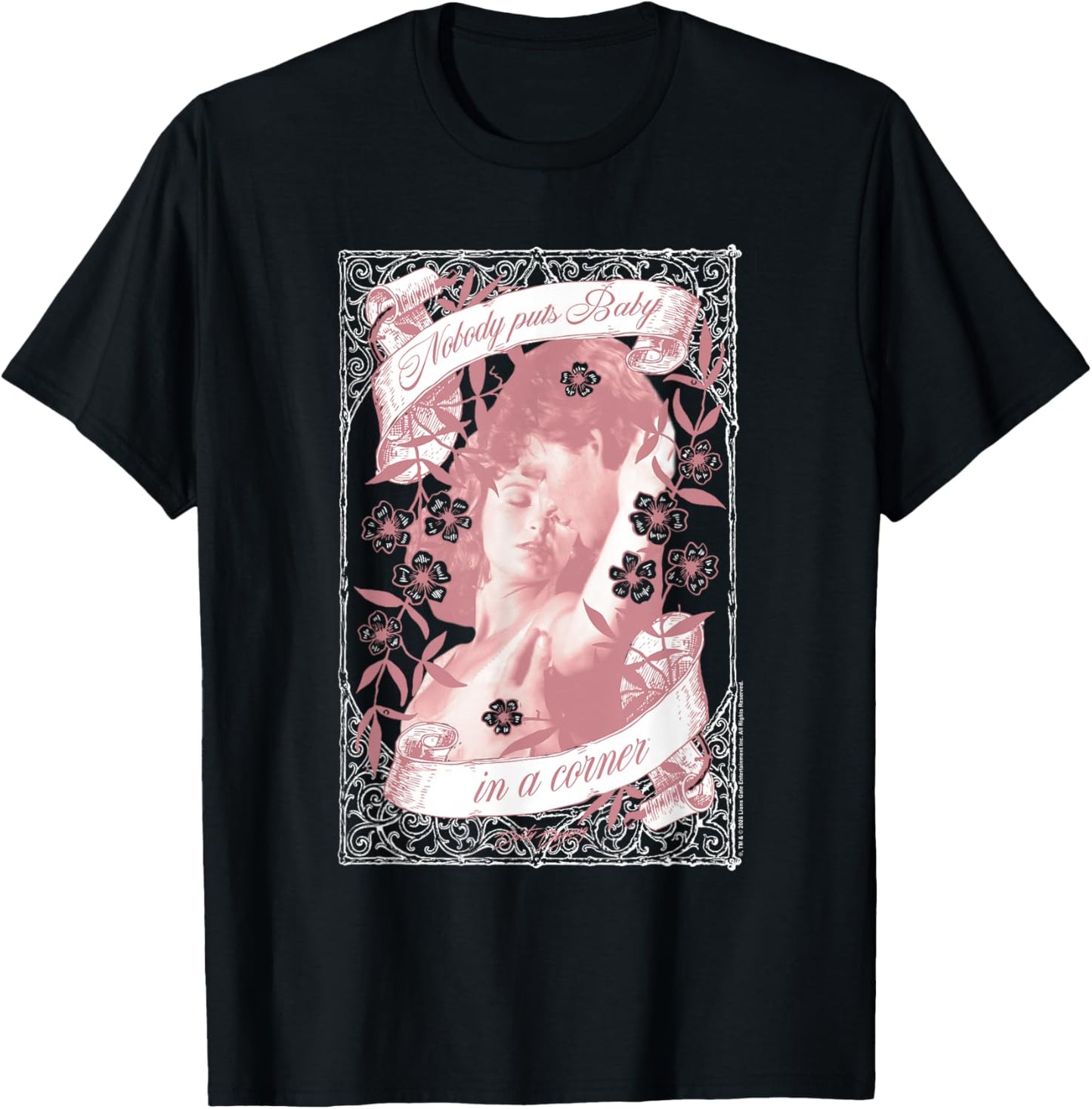 Dirty Dancing Baby and Johnny Floral Framed Photo Movie T-Shirt - T-Shirt | Black