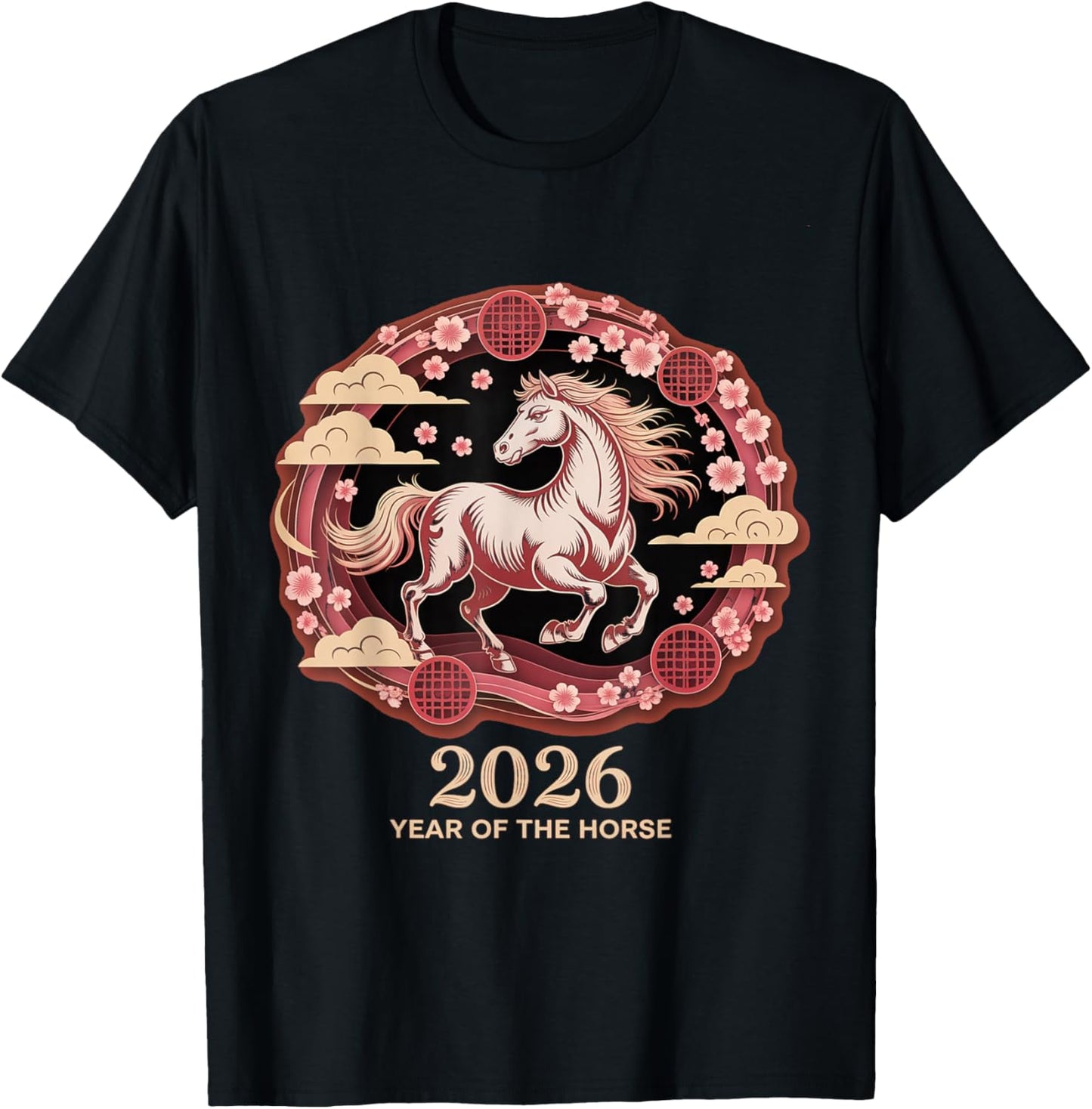 Year of the Fire Horse 2026 Chinese New Year Festive T-Shirt - T-Shirt | Black