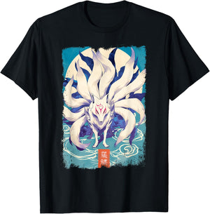 Japanese Kanji Fox Kitsune T-Shirt - T-Shirt | Black