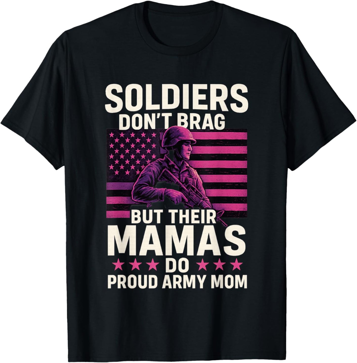 Proud Military Mom Mothers Day T-Shirt - T-Shirt | Black