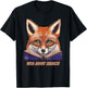 Fox Reading Book Glasses Wearing Animal Library School Zoo T-Shirt - T-Shirt | Black