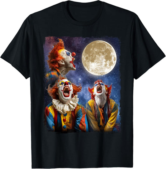 Clowns Howling Moon T-Shirt - T-Shirt | Black