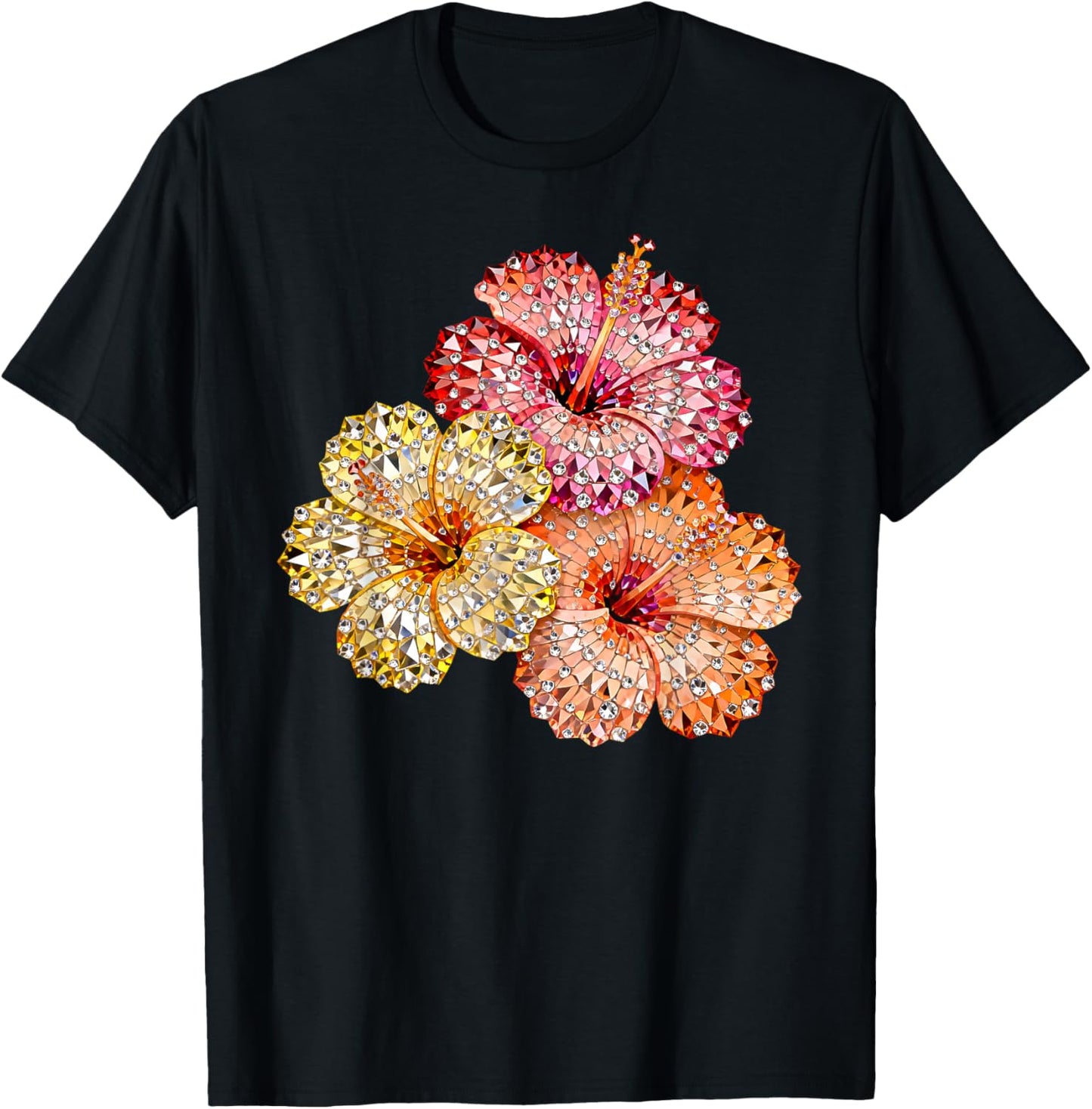 Tropical Flowers Hawaii Beach Summer Vacation Funny Family T-Shirt - T-Shirt | Black