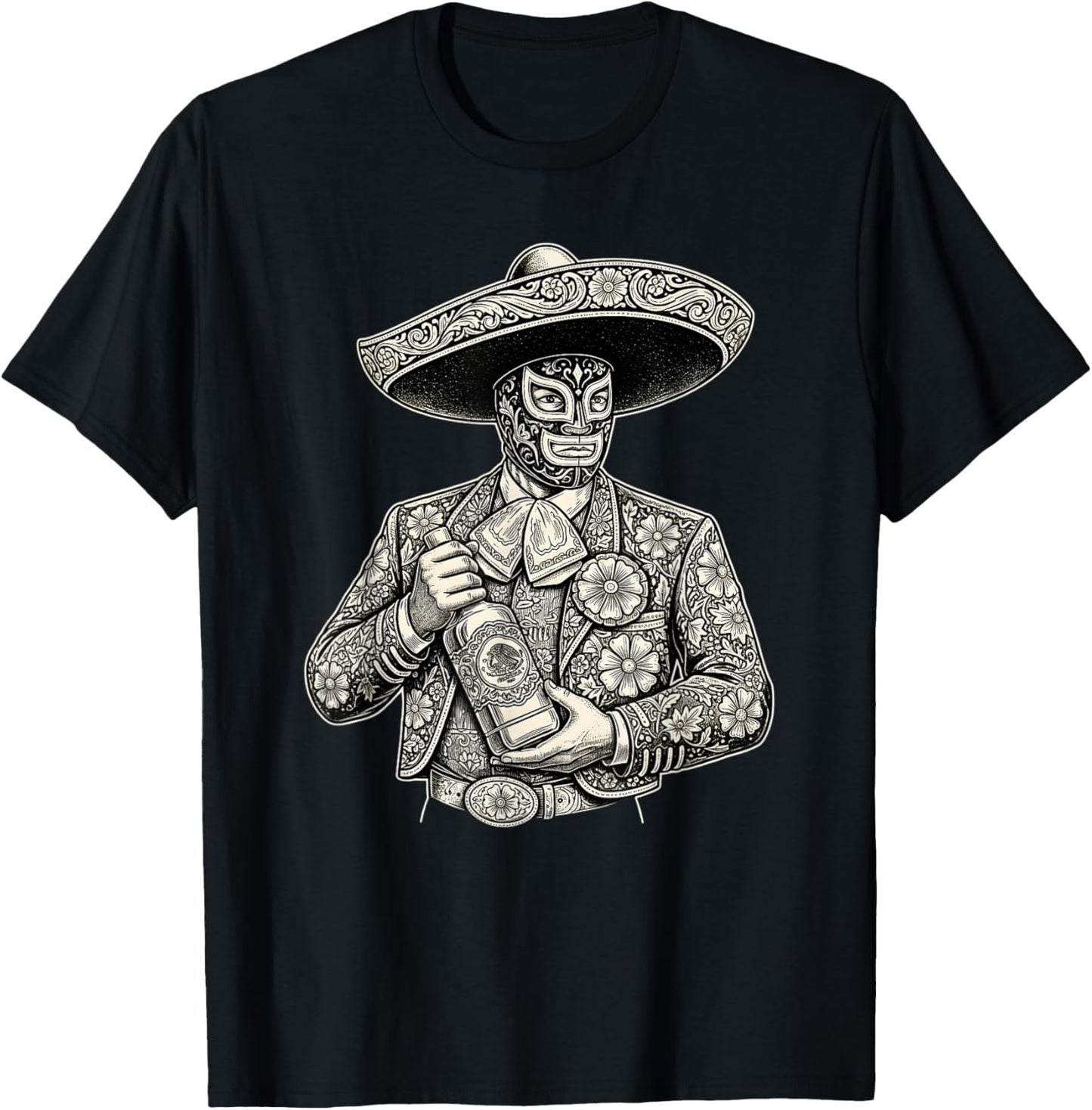 Mexico Lucha Libre Luchador T-Shirt - T-Shirt | Black