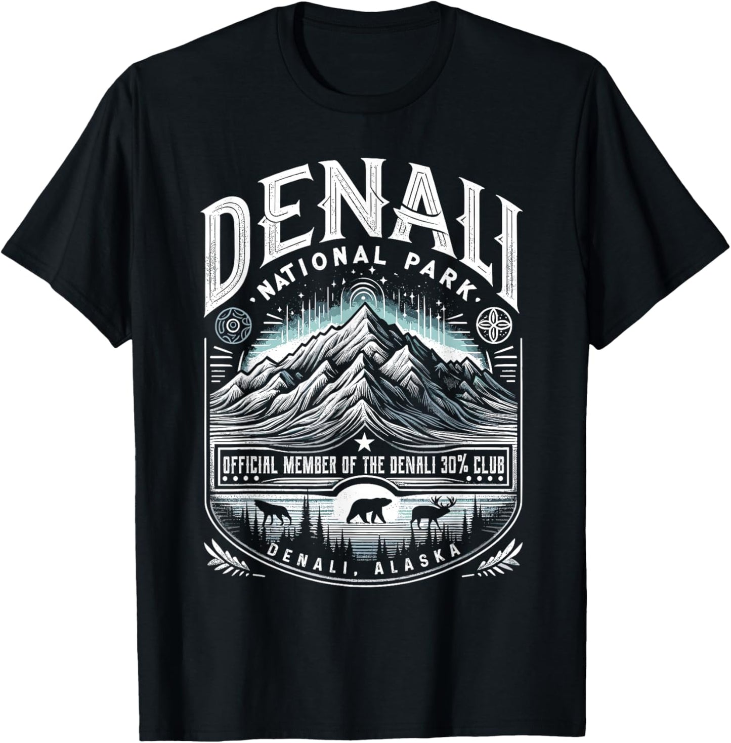 Denali 30% Club Shirt Alaska National Park Souvenir T-Shirt - T-Shirt | Black