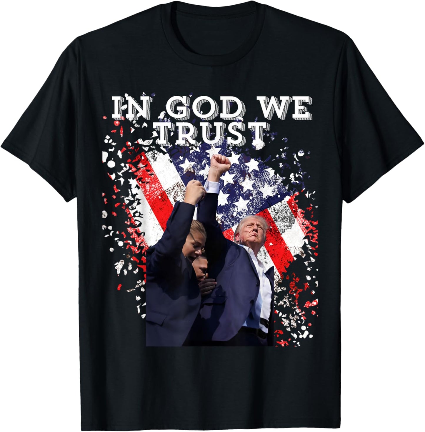 Trump Rally Shooter "In God We Trust" Trump 2024 T-Shirt - T-Shirt | Black