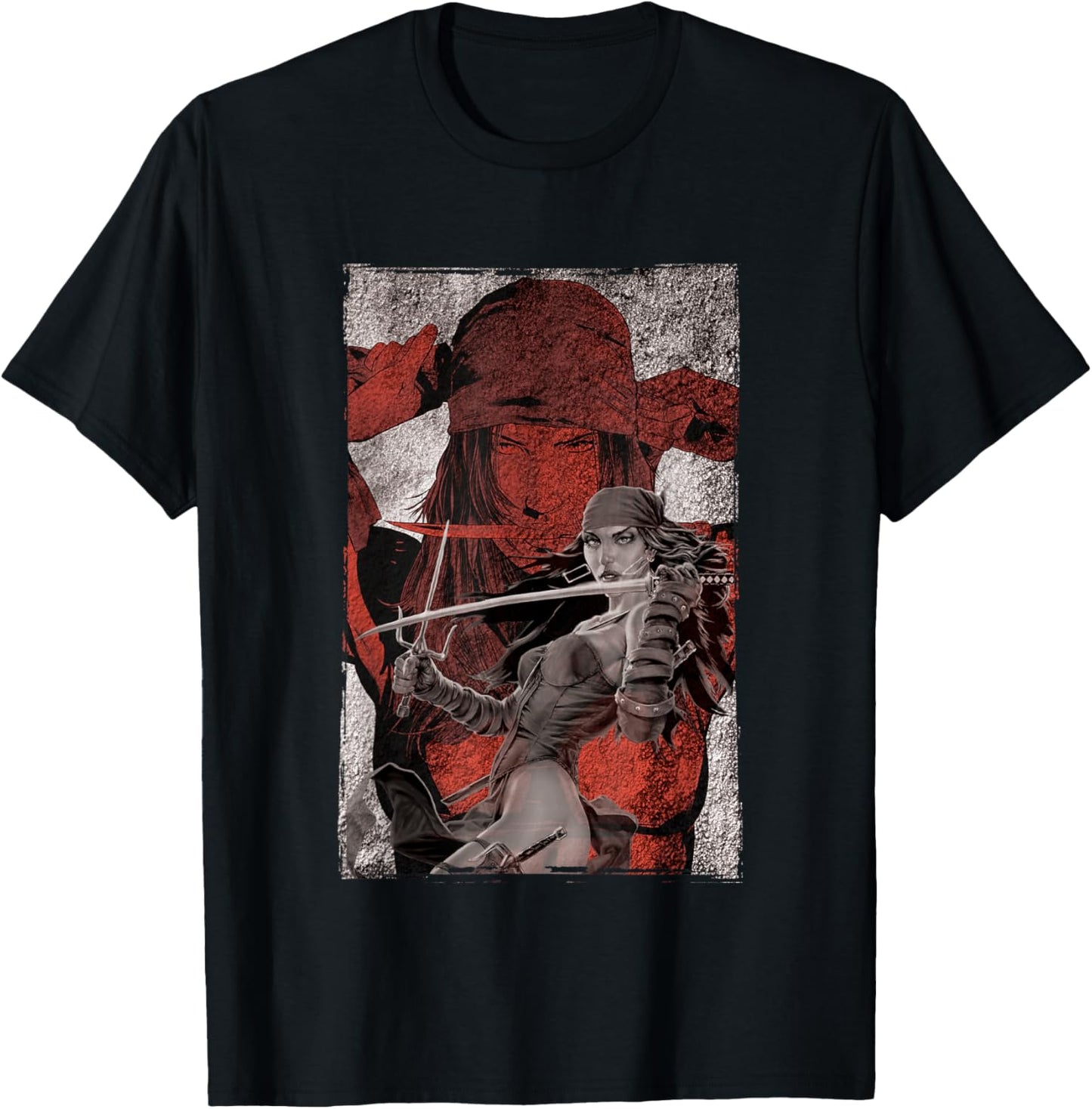 Marvel Elektra Natchios Showcase Distressed Poster T-Shirt - T-Shirt | Black