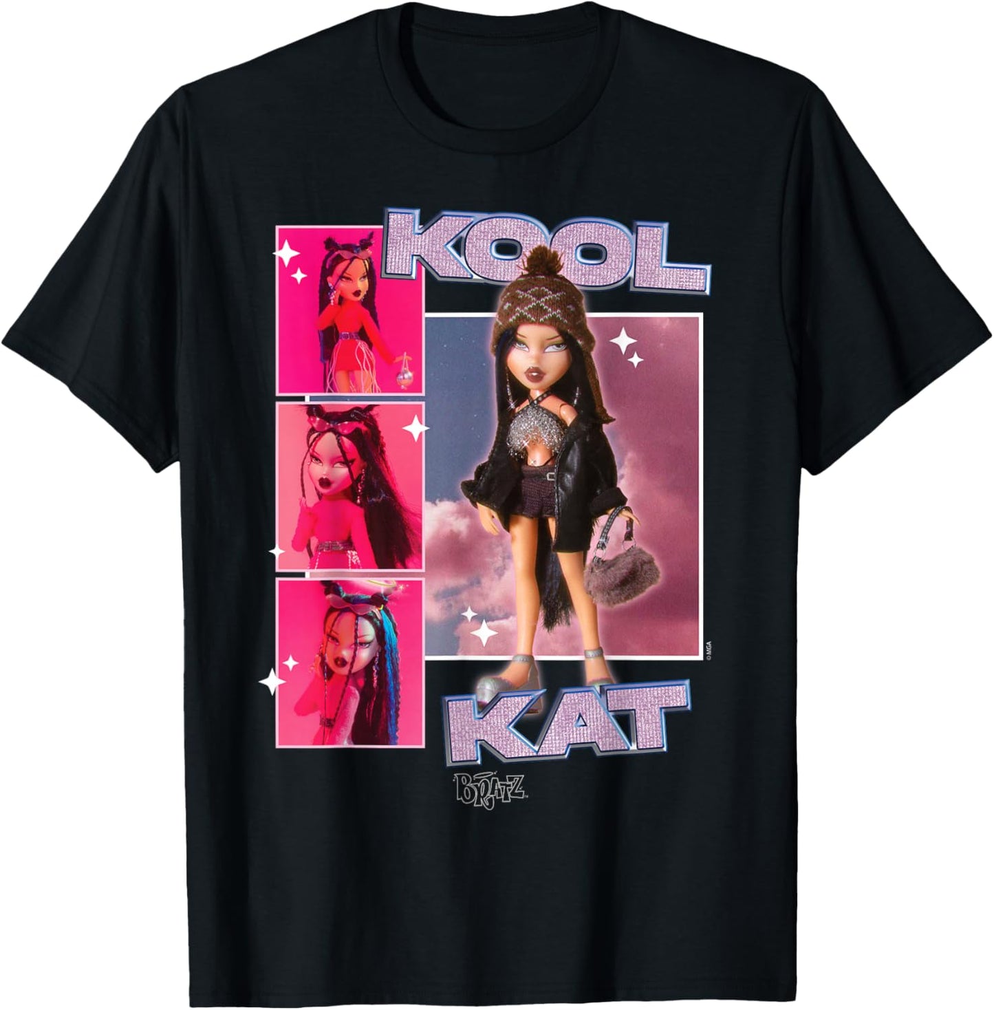 Bratz - Jade Kool Cat Doll Collage T-Shirt - T-Shirt | Black