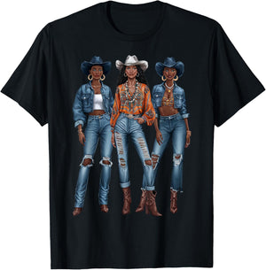 Black Cowgirl Vibes Melanin Black History Texas T-Shirt - T-Shirt | Black
