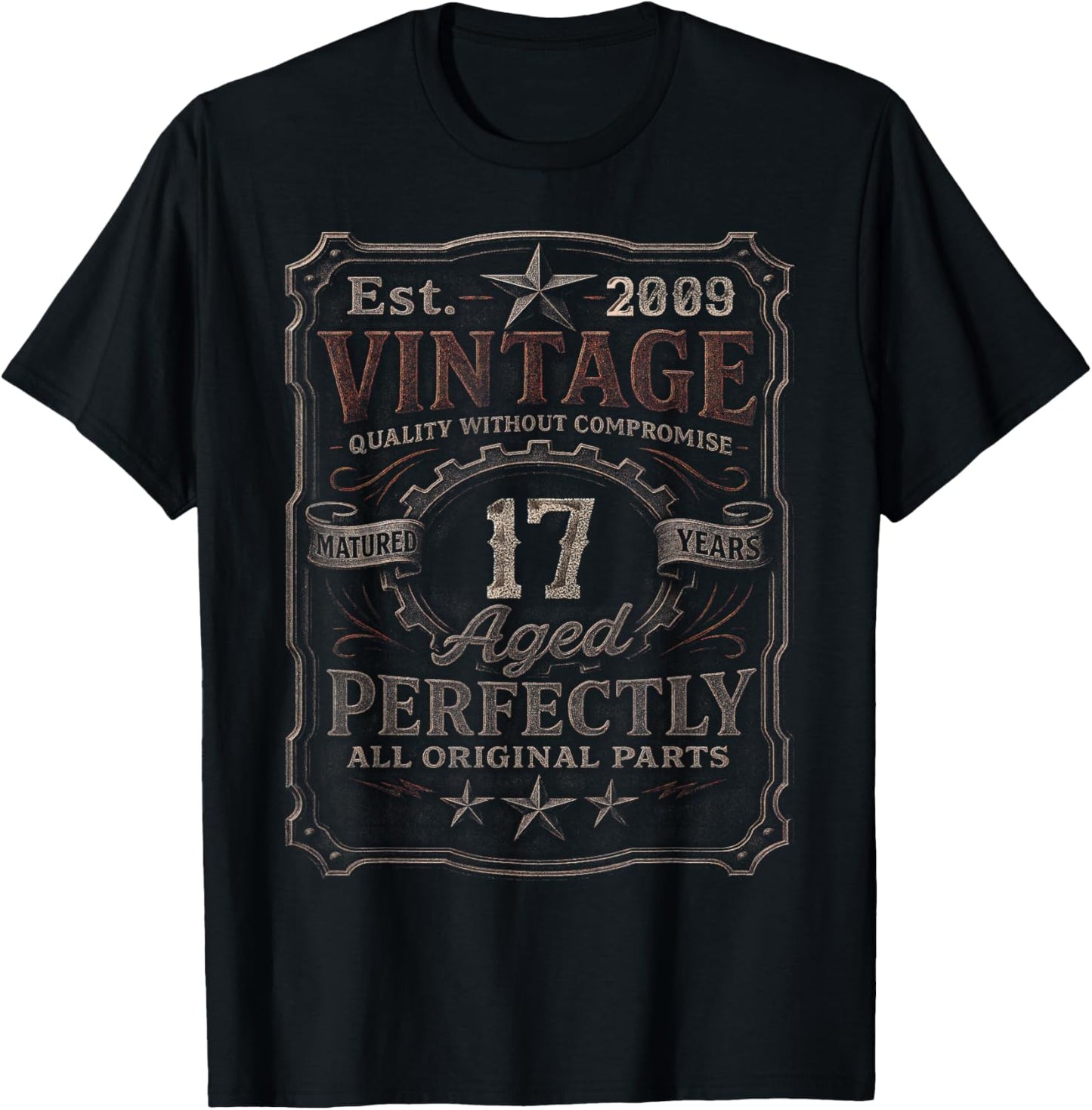 Vintage 2009 Limited Edition Shirt 17 Year Old 17th Birthday T-Shirt - T-Shirt | Black