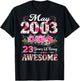 Floral Mai 2003 23 Ans 23e Anniversaire Femme T-Shirt - T-Shirt | Black