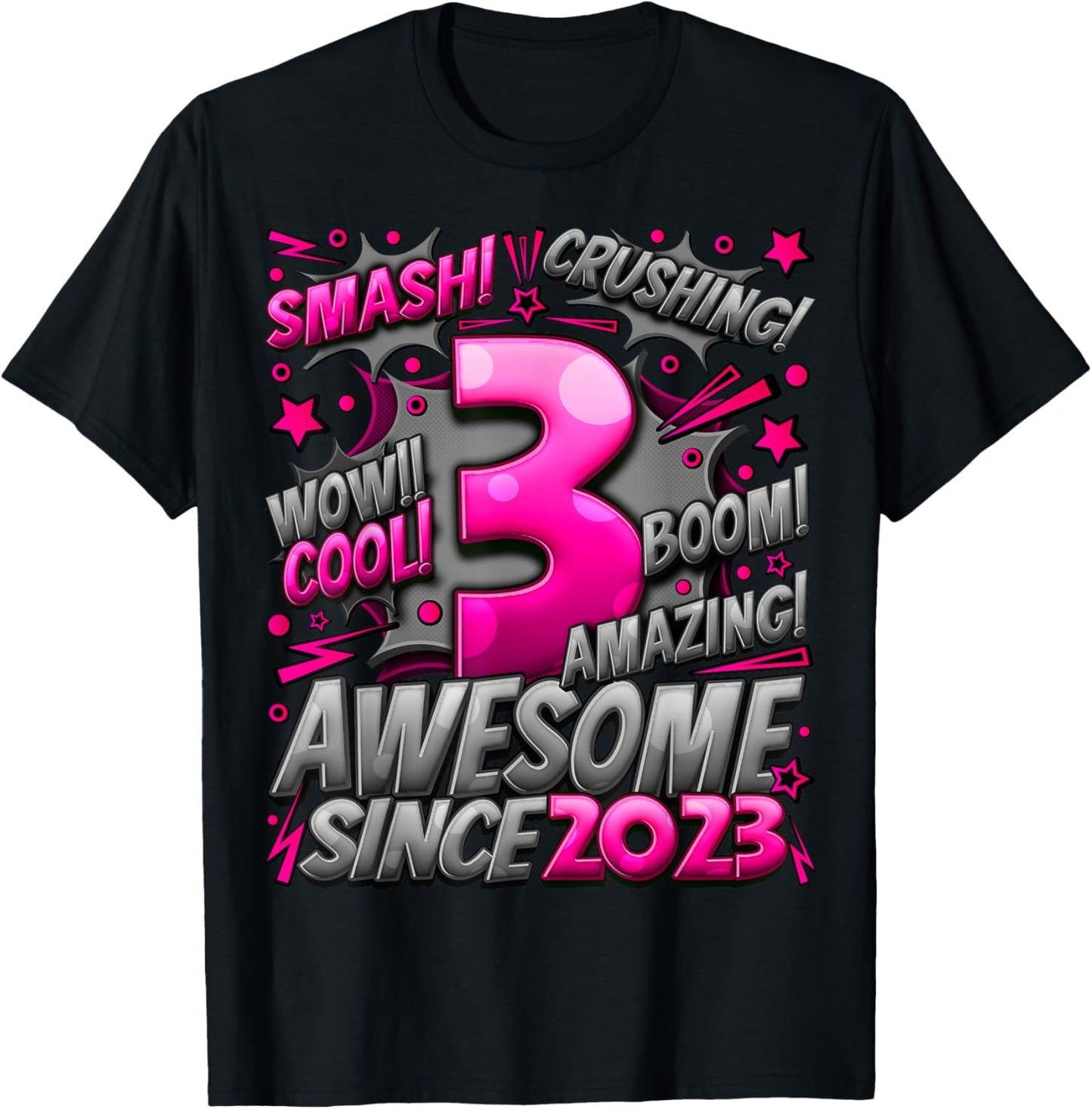 3 Year Old Gifts for Boys 3rd Birthday Boy 3 Year Old Boy T-Shirt - T-Shirt | Black