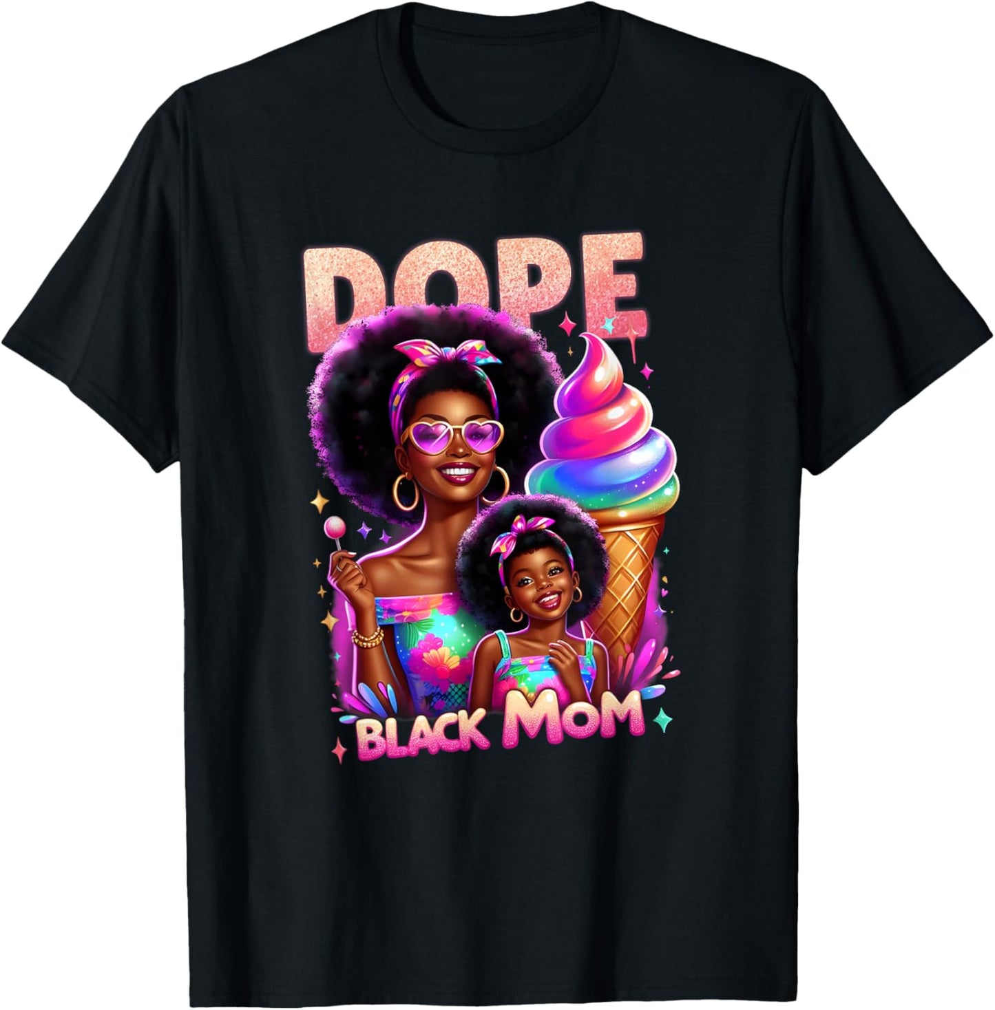 Melanin Mama Dope Black Mom Afro Queen African T-Shirt - T-Shirt | Black
