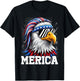 Merica Toddler Eagle Funny Patriotic Eagle USA Flag Kids T-Shirt - T-Shirt | Black