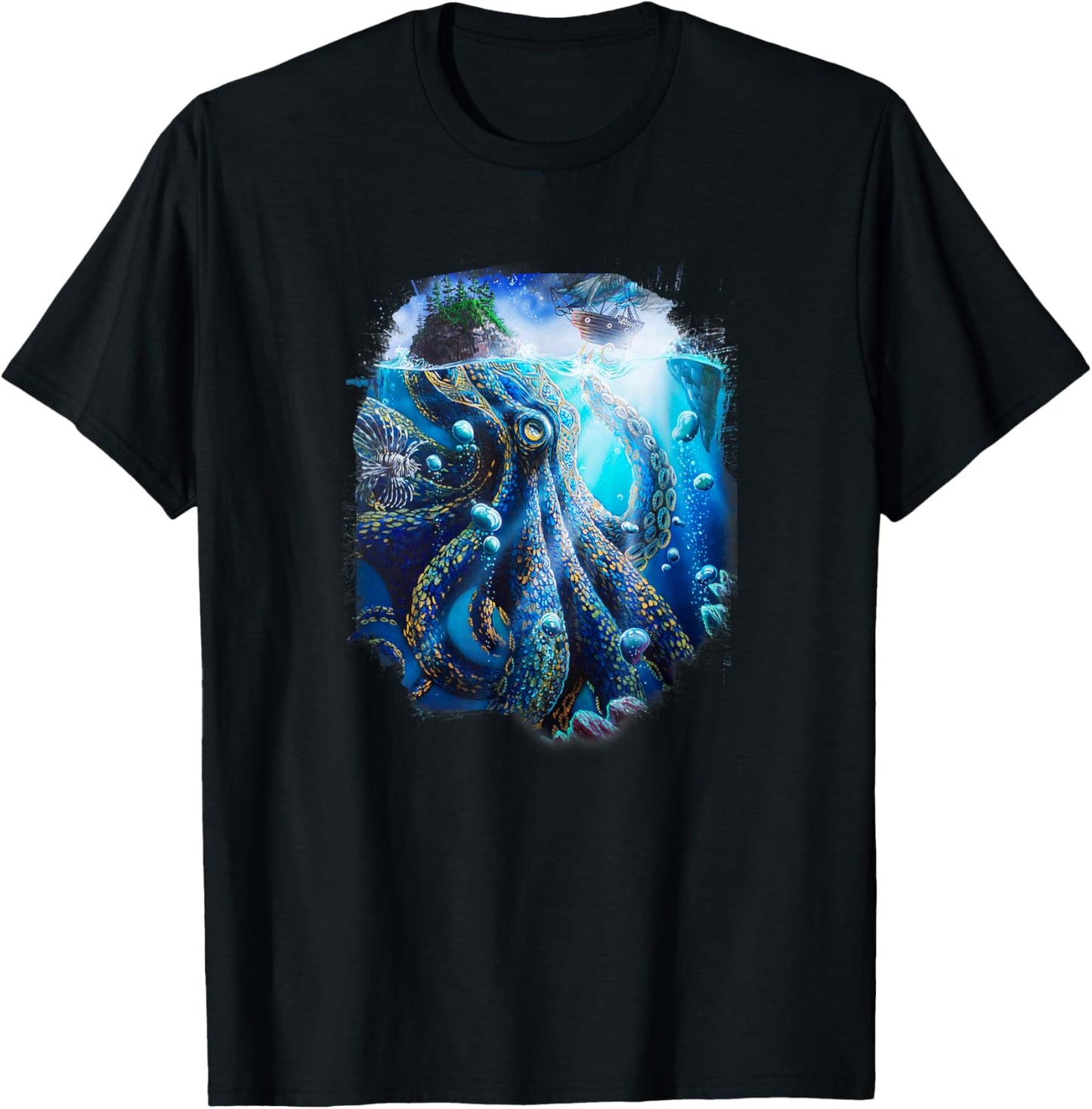 Giant Octopus, Dakota Daetwiler Art T-Shirt - T-Shirt | Black