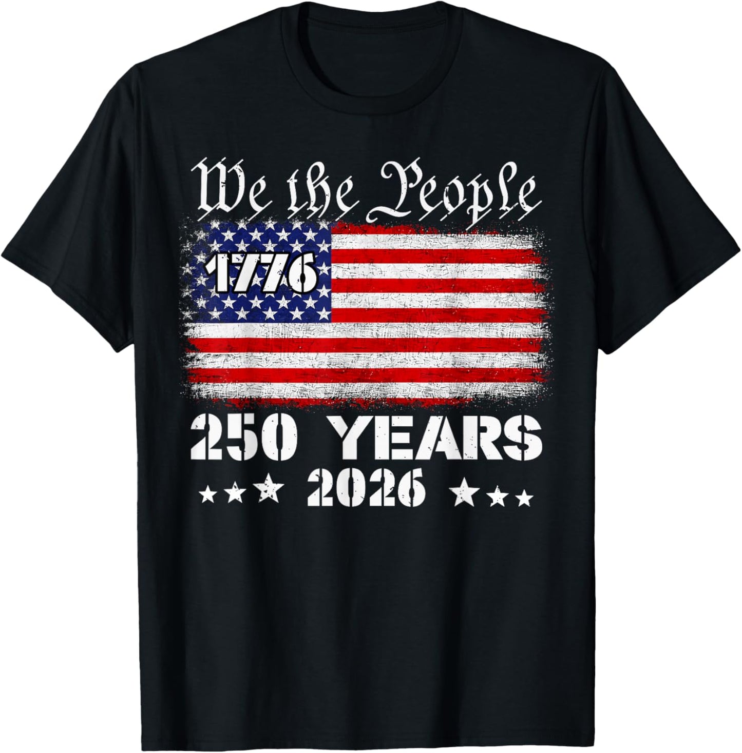 250 Years American Anniversary 250th 4th July Birthday T-Shirt - T-Shirt | Black
