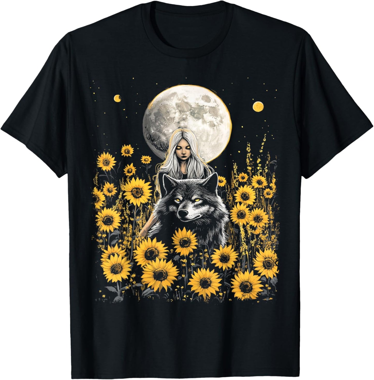 Women's Sunflower Designer T-Shirt - T-Shirt | Black