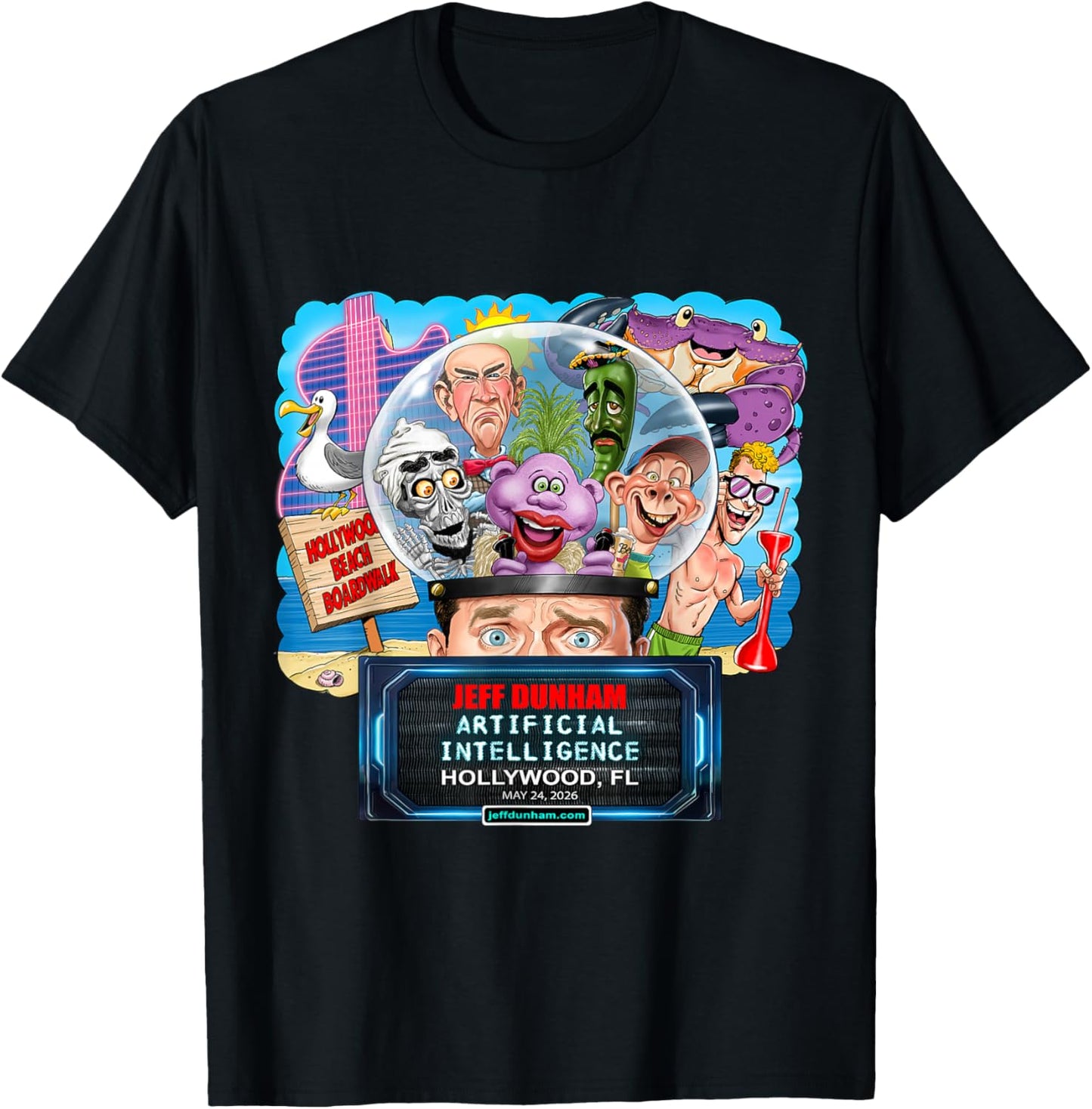 Jeff Dunham Hollywood, FL (2026) T-Shirt - T-Shirt | Black