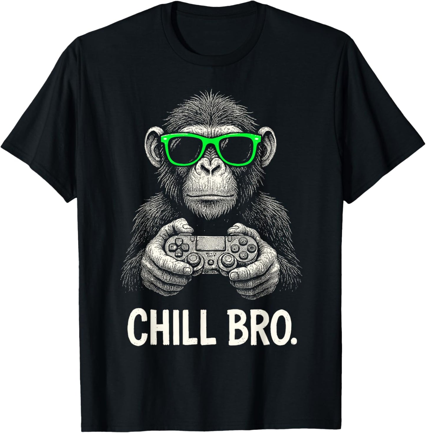 Chill Bro Cooler AFFE mit Sonnenbrille Gamer Geschenk Lustig T-Shirt - T-Shirt | Black