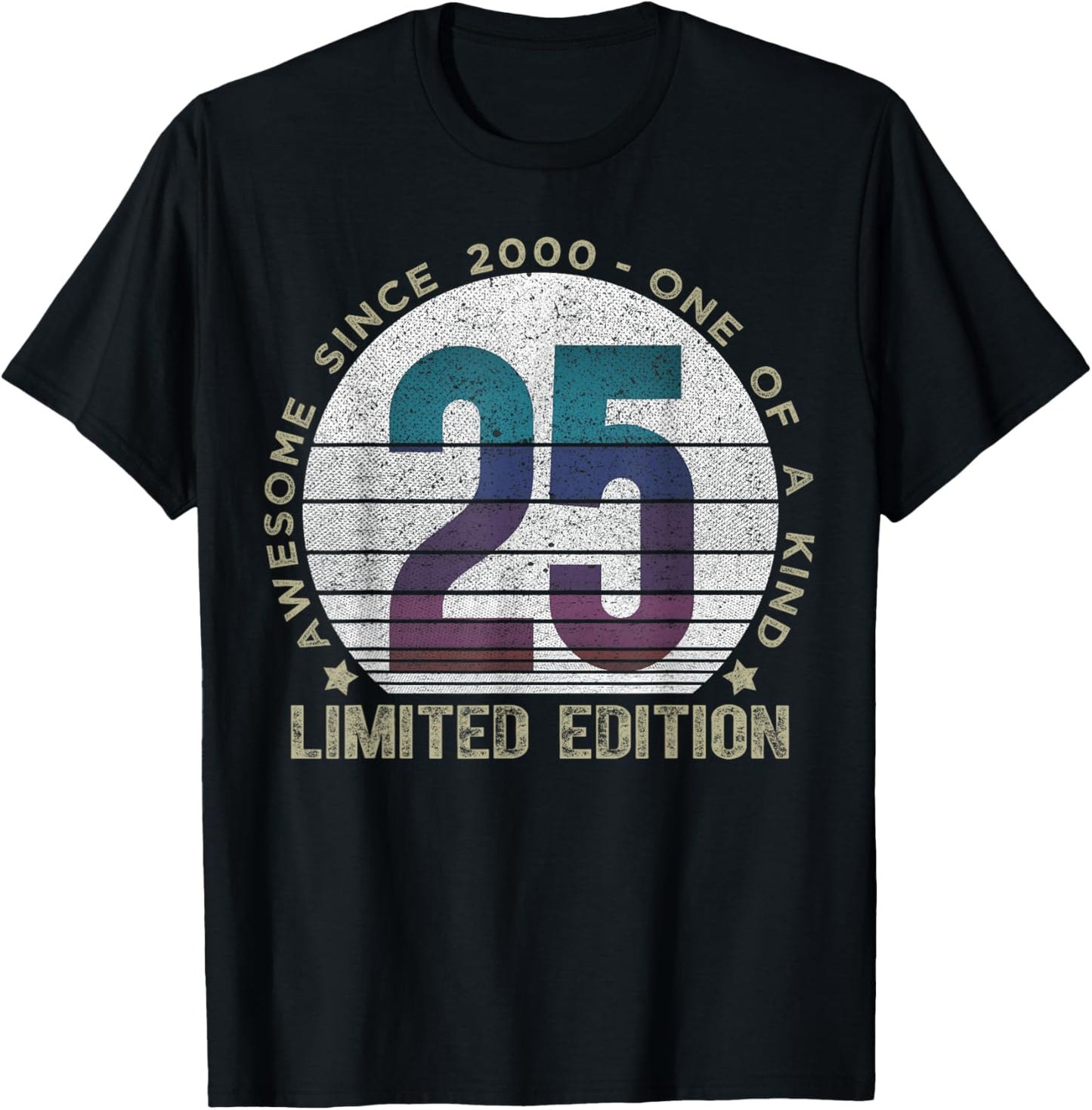 25 Year Old Gifts Vintage 2000 Limited Edition 25th Birthday T-Shirt - T-Shirt | Black