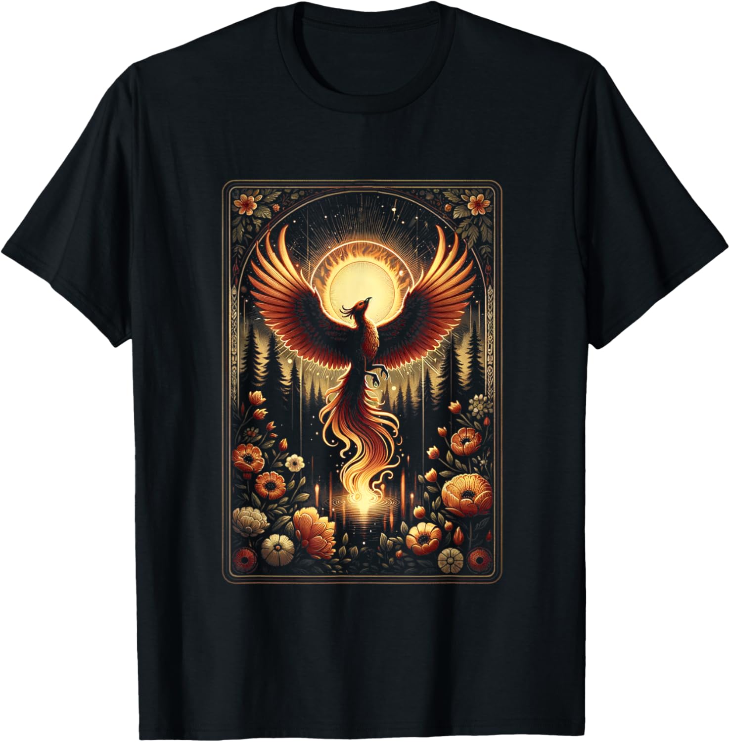Phoenix Tarot Card Phoenix Bird Fantasy Gifts For Lovers T-Shirt - T-Shirt | Black
