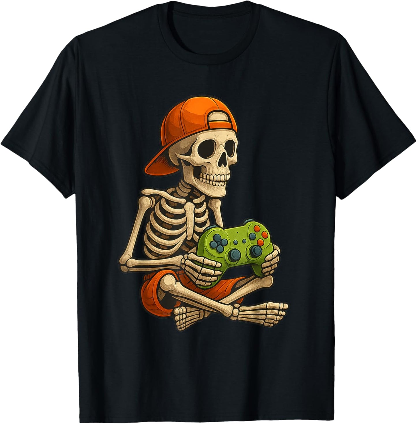 Gamer Halloween – Video Game Skeleton with Controller T-Shirt - T-Shirt | Black