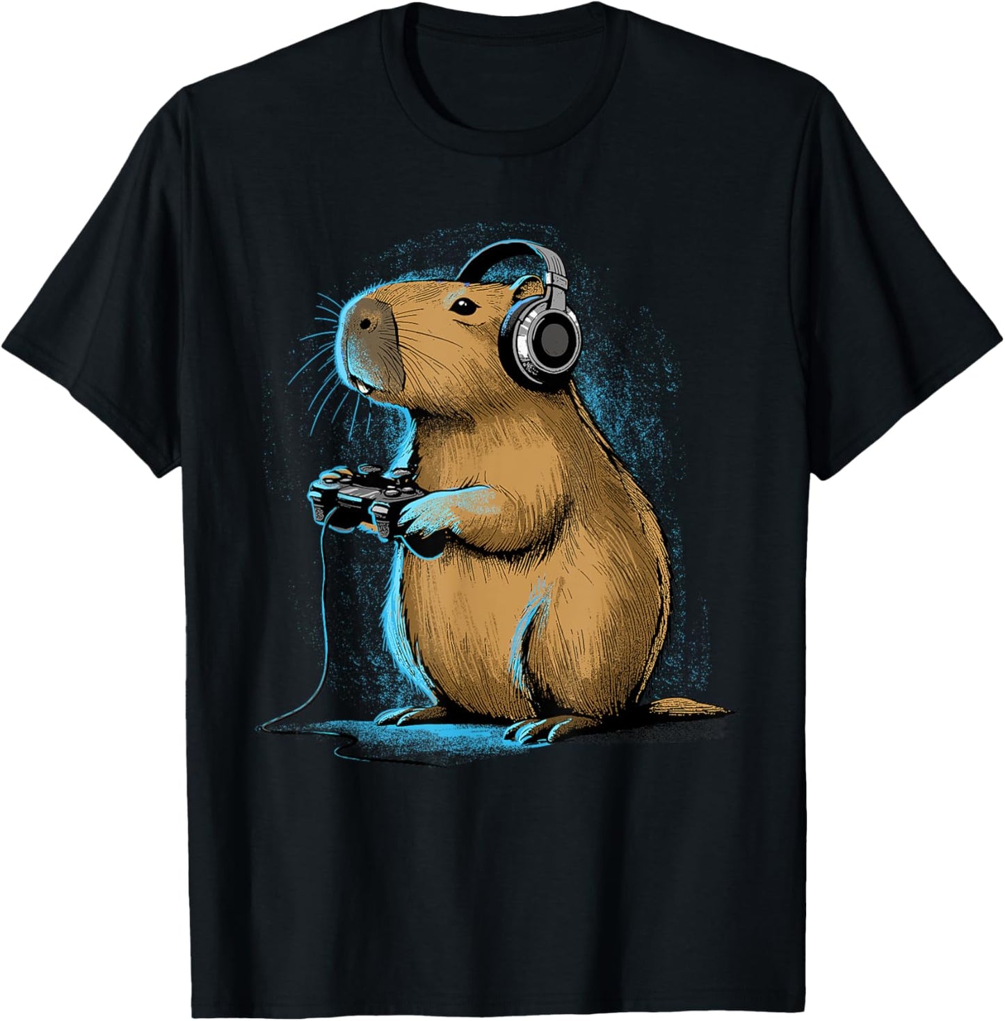 Capybara Shirt Gamer Capybara Video Games Lover Funny Gaming T-Shirt - T-Shirt | Black