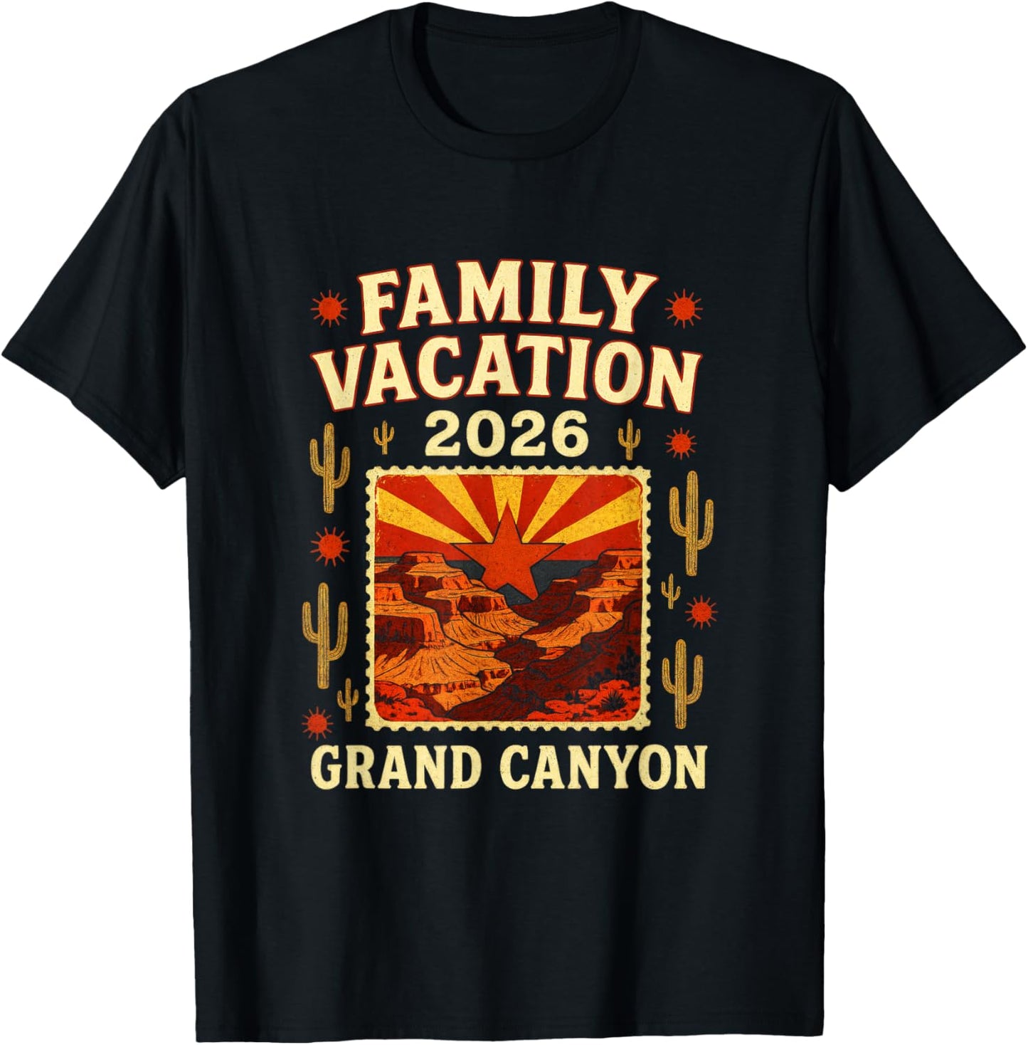 Family Vacation - Grand Canyon 2026 Nostalgia T-Shirt - T-Shirt | Black