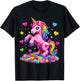 Unicorn Master Builder Girls Kids Building Bricks Blocks Toy T-Shirt - T-Shirt | Black