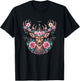 Hirsch Damen Trachtenshirt Dirndl Oberteil Trachten T-Shirt - T-Shirt | Black