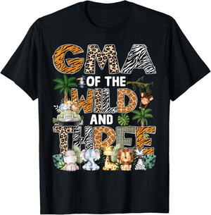 Gma Of The Wild Three Zoo 3Rd Birthday Safari Jungle T-Shirt - T-Shirt | Black
